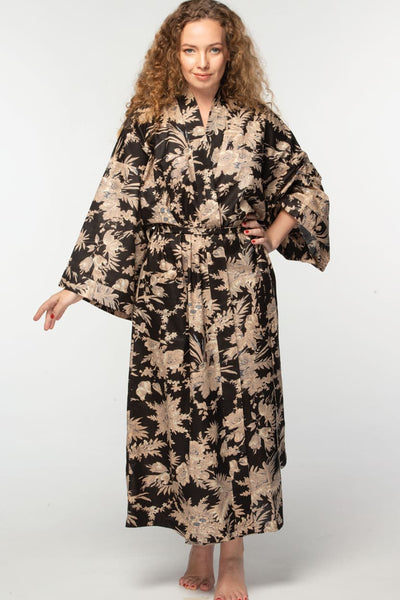 Long Cotton Robe - Evening Sonata