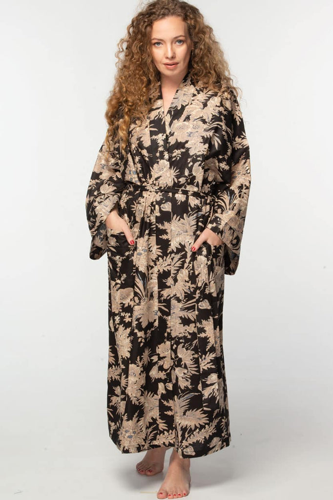 Long Cotton Robe - Evening Sonata
