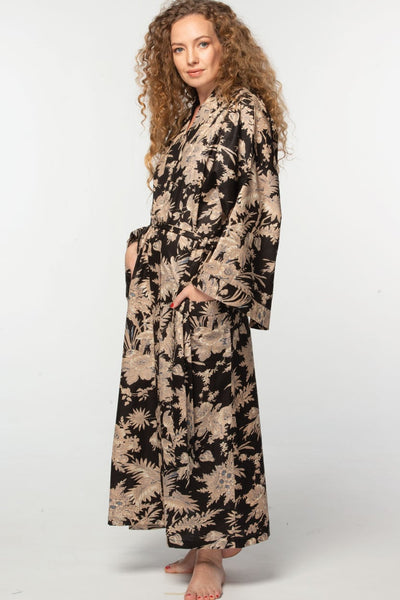 Long Cotton Robe - Evening Sonata