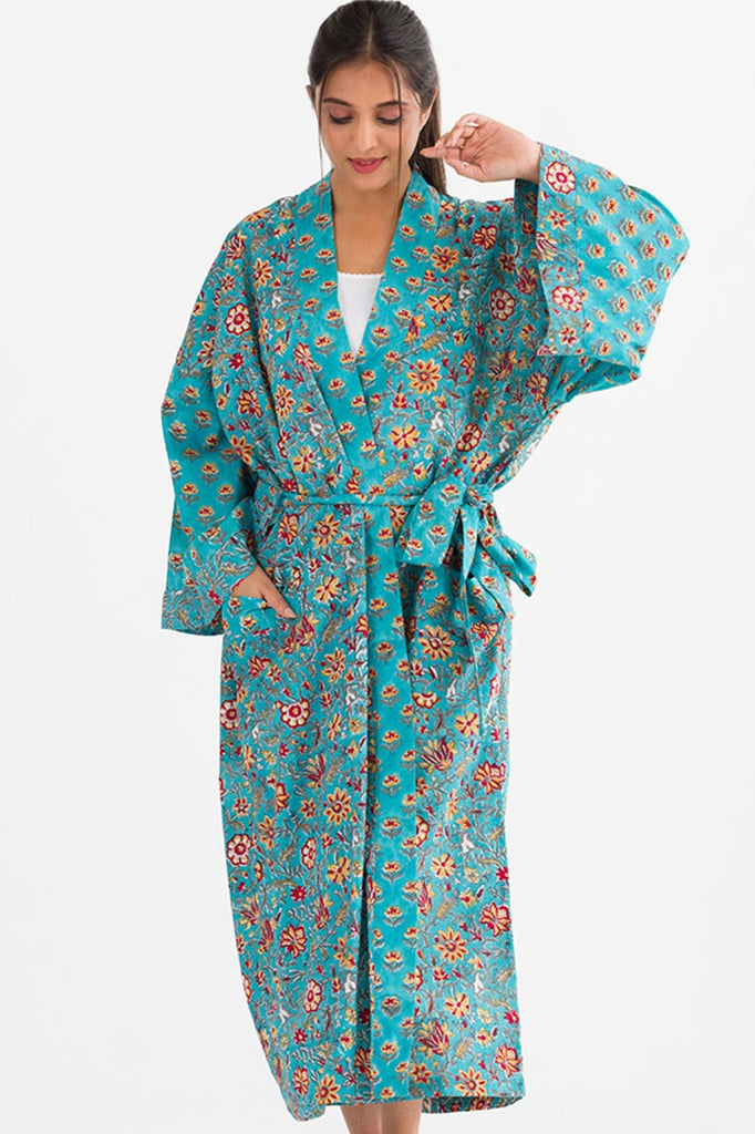 Long Cotton Robe - Peace and Harmony