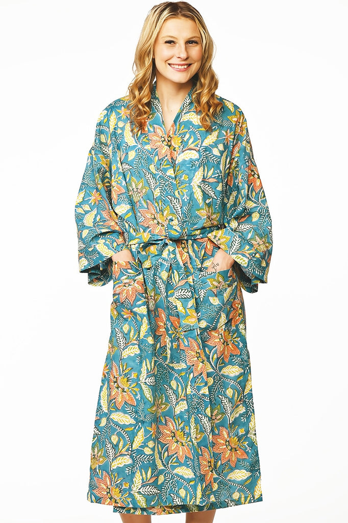 Long Cotton Robe - Island Sunrise
