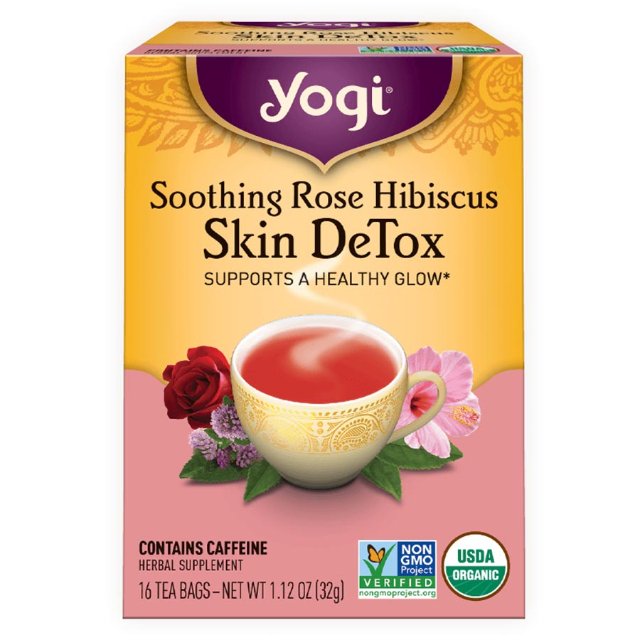 Organic Yogi Soothing Rose Hibiscus Skin DeTox Tea