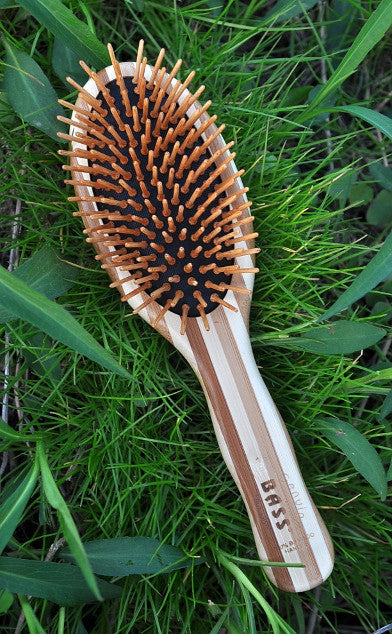 Bamboo Oval Hairbrush with Bamboo Brush Pins