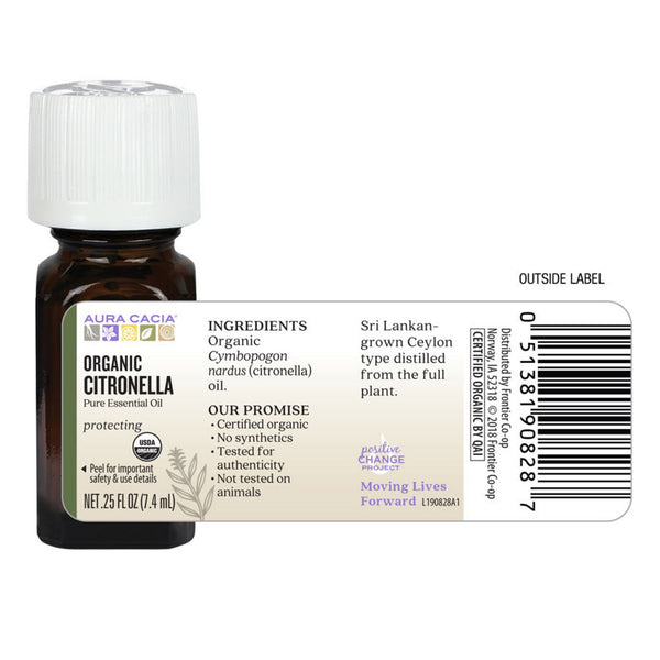 Organic Citronella Essential Oil 0.25 fl. oz.