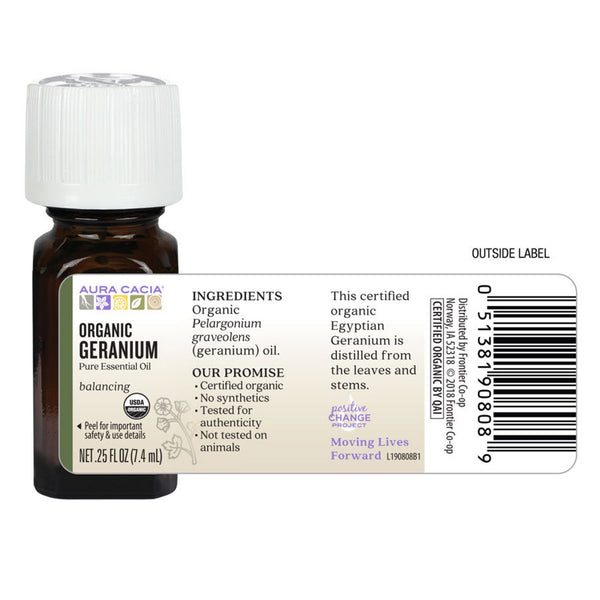 Organic Geranium Essential Oil 0.25 fl. oz.