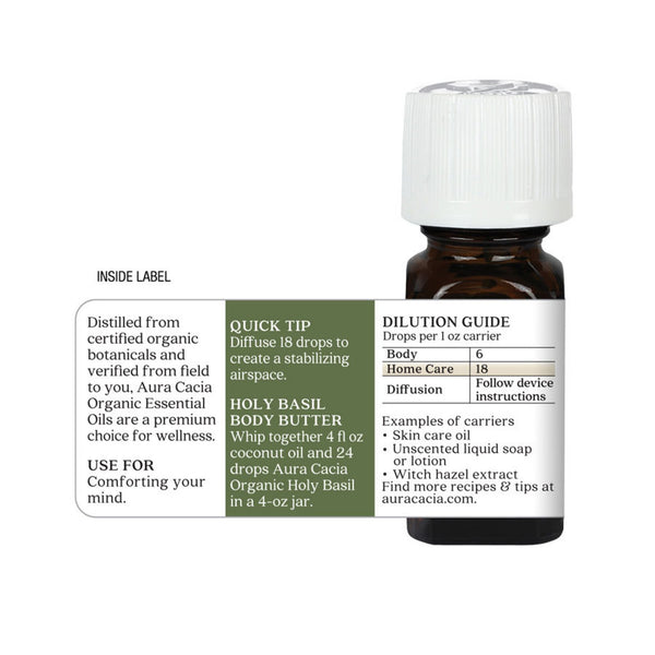 Organic Holy Basil Essential Oil 0.25 fl. oz.