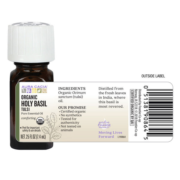 Organic Holy Basil Essential Oil 0.25 fl. oz.