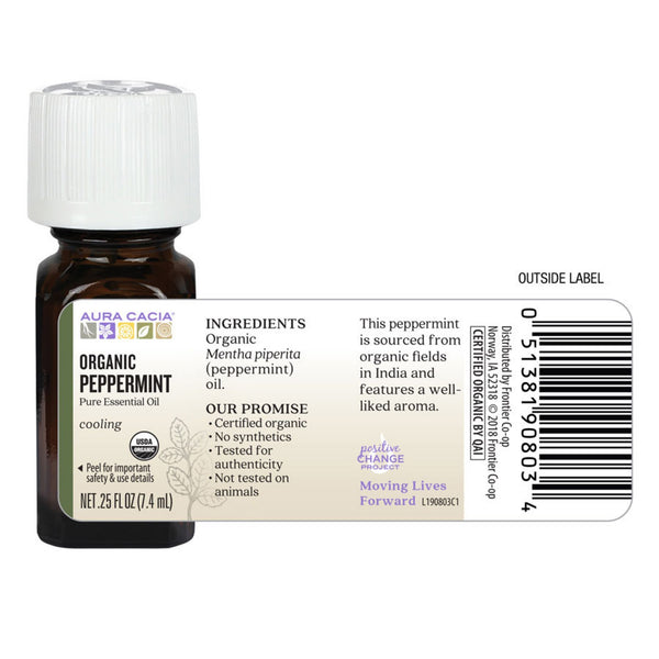 Organic Peppermint Essential Oil 0.25 fl. oz.