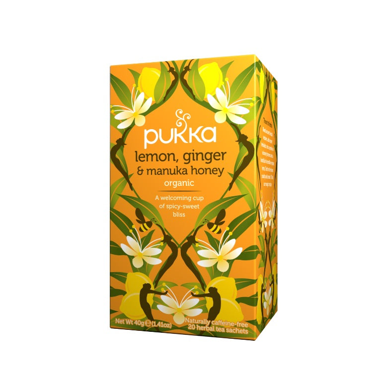 Fair Trade Organic Pukka Lemon, Ginger & Manuka Honey Tea