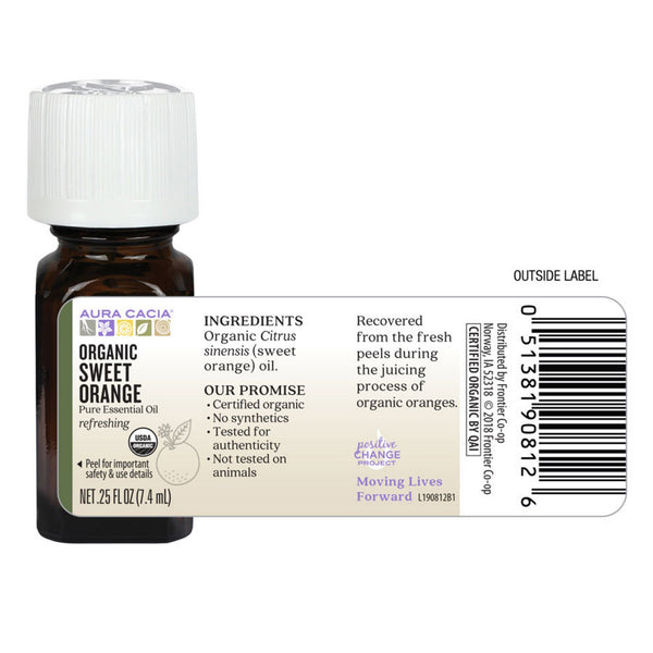 Organic Sweet Orange Essential Oil 0.25 fl. oz.
