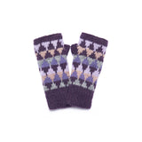 Fingerless Gloves: Purple, Geometric Pattern