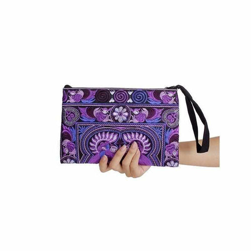 Embroidered Wristlet - Amethyst